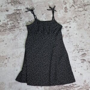 Limited Too Dress Girls Small 7/8 Black Mini Floral Tie Strap Y2K 2000s Babydoll